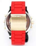 Diesel Mr Daddy 2.0 Chronograph Grey Dial Red Rubber Strap Watch For Men - DZ7430