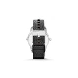 Diesel Mini Daddy Black Silver Dial Black Leather Strap Watch For Men - DZ7307
