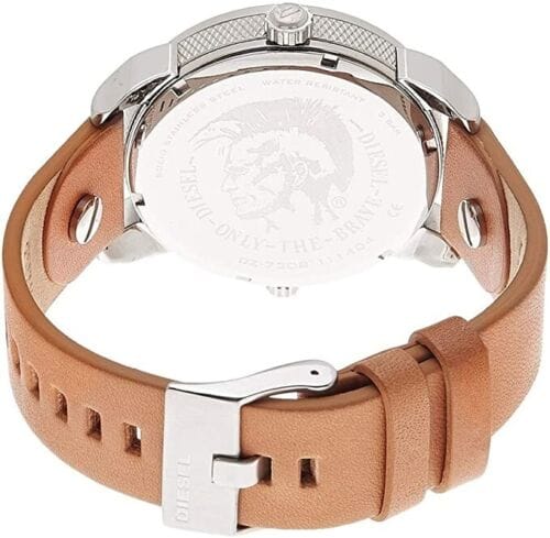 Diesel Mini Daddy Blue & Black Dial Brown Leather Strap Watch For Men - DZ7308
