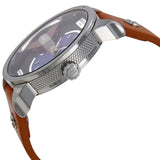Diesel Mini Daddy Blue & Black Dial Brown Leather Strap Watch For Men - DZ7308