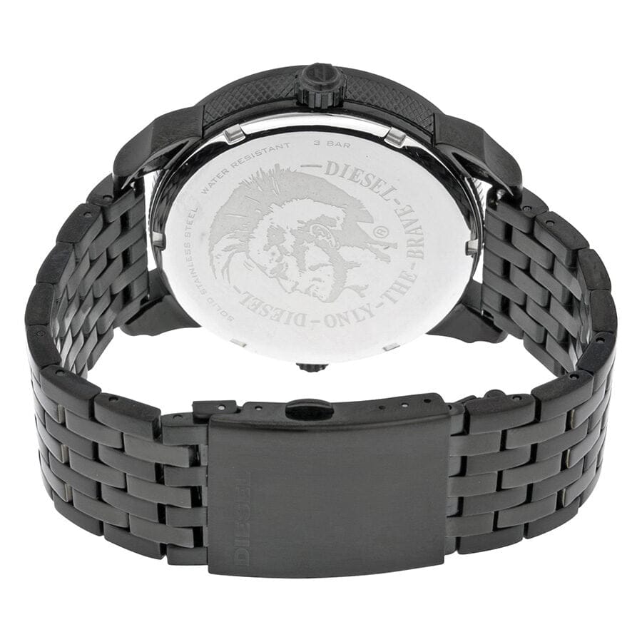 Diesel Mini Daddy Dual Time Black Dial Black Stainless Steel Strap Watch For Men - DZ7316