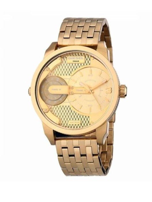 Diesel Mini Daddy Gold Dial Gold Steel Strap Watch For Men - DZ7306