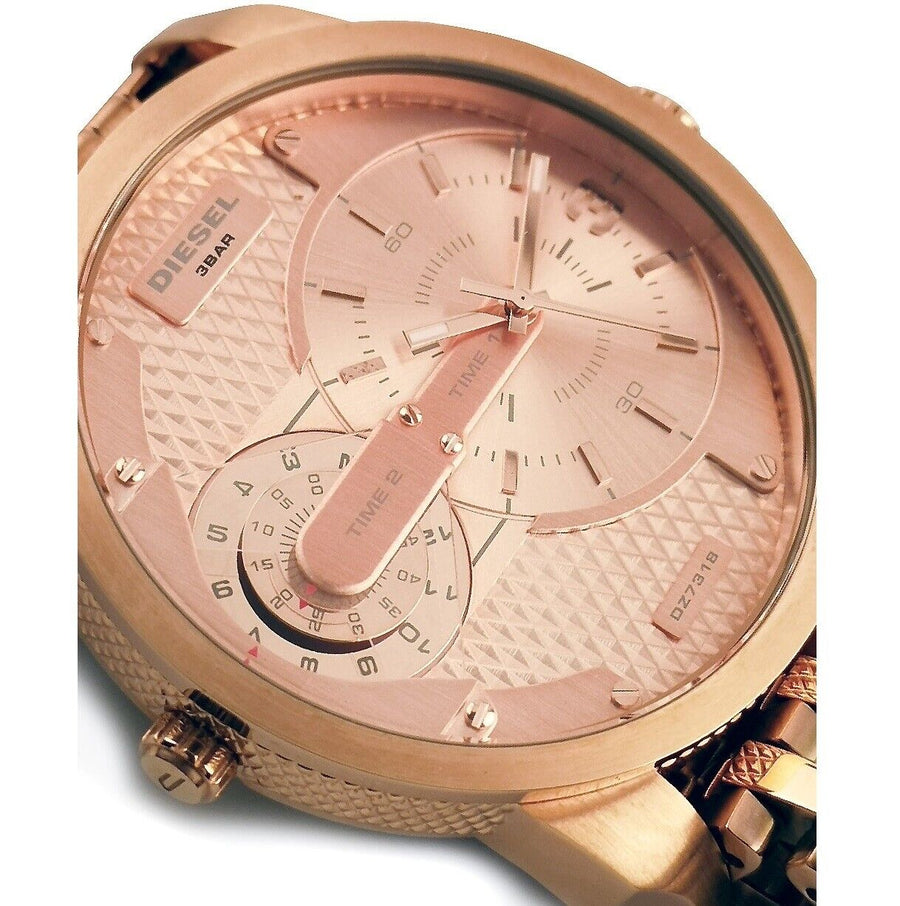 Diesel Mini Daddy Rose Gold Dial Rose Gold Steel Strap Watch For Men - DZ7318