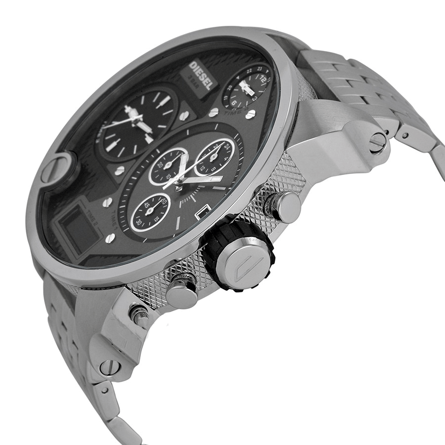 Diesel Mr Daddy 1.0 Black Dial Stainless Steel Stainless Watch For Men - DZ7221