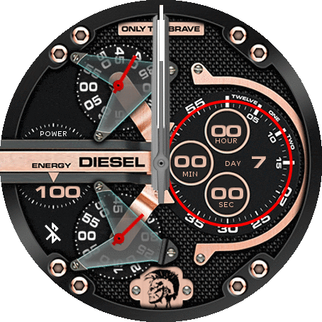 Diesel Mr Daddy 2.0 Black Dial Black Leather Strap Watch For Men - DZ7350