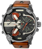 Diesel Mr Daddy 2.0 Black Dial Brown Leather Strap Watch For Men - DZ7332