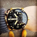 Diesel Mr Daddy 2.0 Black Dial Gold Stainless Steel Watch For Men - DZ7333