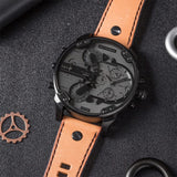 Diesel Mr. Daddy 2.0 Chronograph Grey Dial Brown Leather Strap Watch For Men - DZ7406
