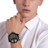 Diesel Mr. Daddy 2.0 Chronograph Grey Dial Brown Leather Strap Watch For Men - DZ7406
