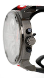 Diesel Mr Daddy 2.0 Chronograph Grey Dial Red Rubber Strap Watch For Men - DZ7423
