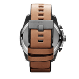 Diesel Mr. Daddy 2.0 Chronograph Silver Dial Brown Leather Strap Watch For Men - DZ7394