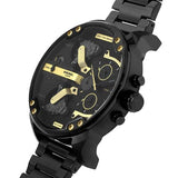 Diesel Mr. Daddy 2.0 Black Dial Black Steel Strap Watch For Men - DZ7435