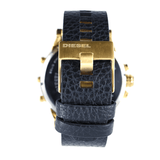 Diesel Mr Daddy Black & Gold Dial Black Leather Strap Watch For Men - DZ7371