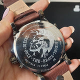 Diesel Mr Daddy Blue Dial Brown Leather Strap Watch For Men - DZ7314