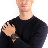 Diesel Mr Daddy Blue Dial Brown Leather Strap Watch For Men - DZ7314