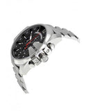 Diesel Mega Chief Chronograph Black Dial Silver Steel Strap Watch For Men - DZ4308