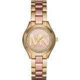 Michael Kors Mini Slim Runway Rose Gold Dial Two Tone Steel Strap Watch for Women - MK3650