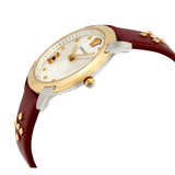 Versace Audrey Quartz Silver Dial Red Leather Strap Watch for Women - VELR00219