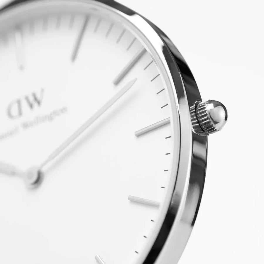 Daniel Wellington Classic Bayswater White Dial Blue NATO Strap Watch For Women - DW00100280