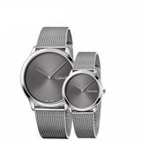 Calvin Klein Minimal Grey Dial Silver Mesh Bracelet Watch for Women - K3M221Y3