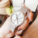 Calvin Klein Minimal White Dial Silver Mesh Bracelet Watch for Women - K3M5215X