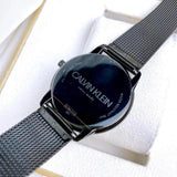 Calvin Klein Minimal Black Dial Black Mesh Bracelet Watch for Men - K3M21421