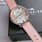 Coach Tatum White Dial Pink Leather Strap Watch For Women - 14502799