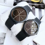 Calvin Klein Minimal Black Dial Black Mesh Bracelet Watch for Men - K3M5145X