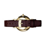 Emporio Armani Gianni T Bar Burgundy Dial Burgundy Leather Strap Watch For Women - AR1757