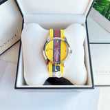 Gucci G Timeless Quartz Yellow & Purple Dial Yellow & Purple NATO Strap Watch For Men - YA1264069