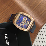 Guess Phoenix Multifunction Blue Dial Blue Rubber Strap Watch for Men - GW0202G4