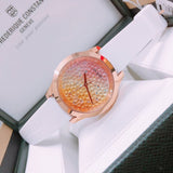 Guess Crush Crystals Gold Dial White Rubber Strap Watch for Women - W1223L3