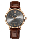 IWC Portofino Automatic Grey Dial Brown Leather Strap Watch for Men - IW356511