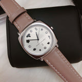 Marc Jacobs Mandy White Dial Light Brown Leather Strap Watch for Women - MJ1563