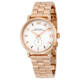 Marc Jacobs Baker White Dial Rose Gold Steel Strap Watch for Women - MBM3244