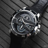 Maserati Ingegno Chronograph Black Dial Black Leather Strap Watch For Men - R8871619004