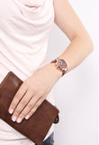 Michael Kors Sawyer Maroon Dial Maroon Leather Strap Watch for Women - MK2426