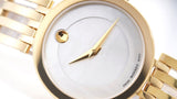 Movado Esperanza 28mm Mother of Pearl Dial Gold Steel Strap Watch For Women - 0607054