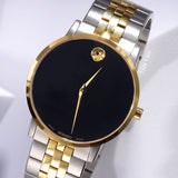 Movado Museum Classic Black Dial Two Tone Steel Strap Watch for Men - 0607200