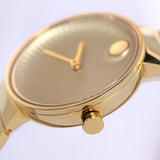 Movado Edge Gold Dial Gold Steel Strap Watch for Women - 3680014