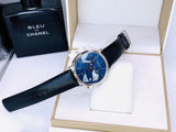 Calvin Klein Chronograph Blue Dial Black Leather Strap Watch for Men - K8Q371CN