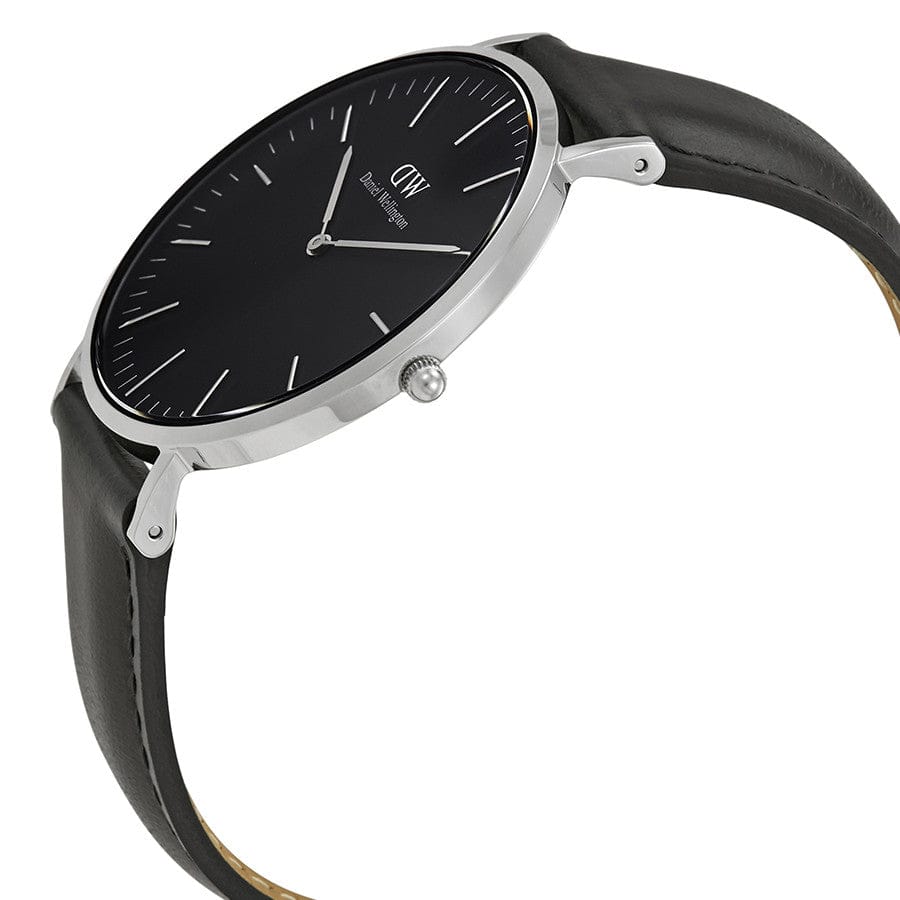 Daniel Wellington Classic Sheffield Black Dial Black Leather Strap Watch For Men - DW00100133