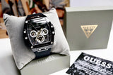 Guess Phoenix Multifunction Black Dial Black Rubber Strap Watch for Men - GW0203G3