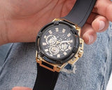 Guess Matrix GW0423G2 men's watch, black & gold, 46mm