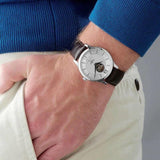 Tissot T Classic Tradition Powermatic 80 Open Heart Silver Dial Brown Leather Strap Watch for Men - T063.907.16.038.00