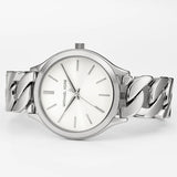 Michael Kors Runway Three-Hand Silver Dial Silver Steel Strap Watch for Women - MK7474