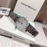 Emporio Armani Classic Quartz Mother of Pearl Dial Silver Steel Strap Watch For Women - AR1602