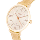 Fossil Jacqueline White Dial Brown Leather Strap Watch for Women - ES3487