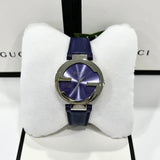 Gucci Interlocking G Blue Dial Blue Leather Strap Watch For Women - YA133322