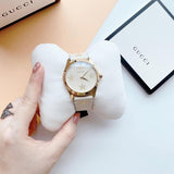 Gucci G Timeless White Dial White Leather Strap Watch For Women - YA1264096